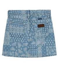 Wrangler® Big Girls Elaina Paisley-Printed Denim Skirt