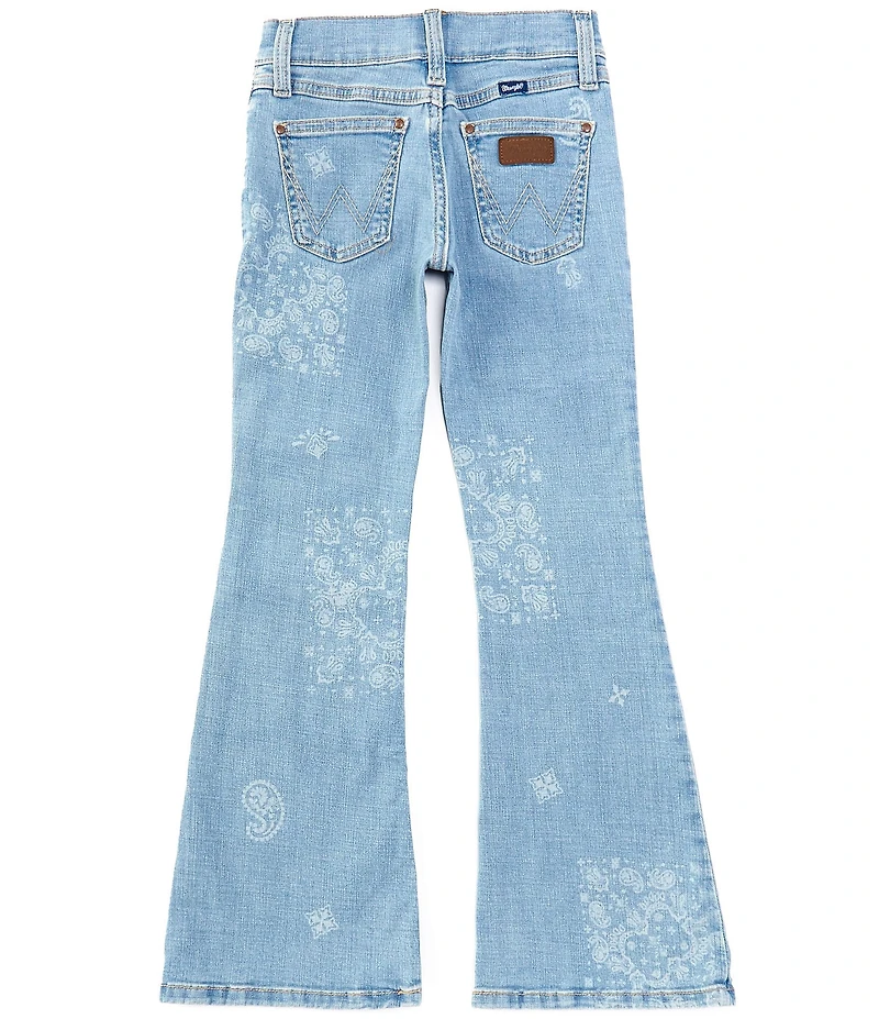 Wrangler® Big Girls Printed Flare-Leg Denim Jeans