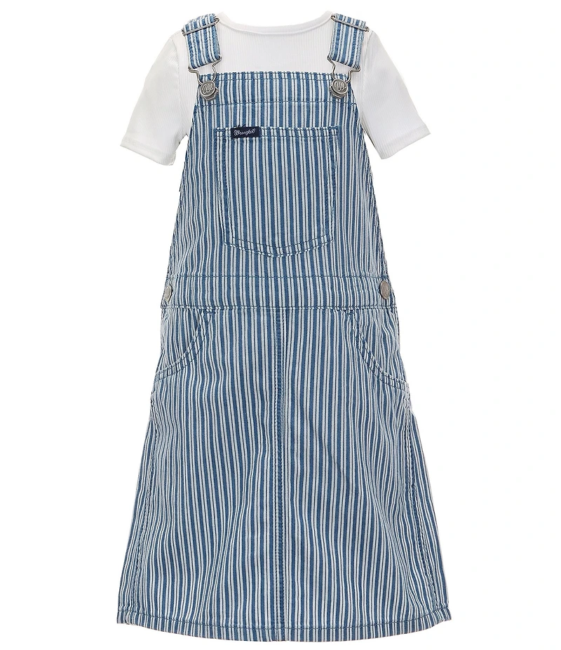 Wrangler® Big Girls Sleeveless Stripe Denim Skirtall