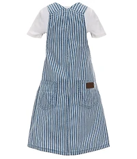 Wrangler® Big Girls Sleeveless Stripe Denim Skirtall