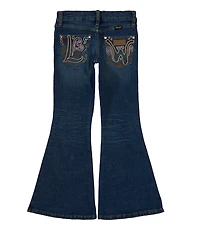 Wrangler® Big Girls Embroidered-Pocket Bell-Bottom Jeans