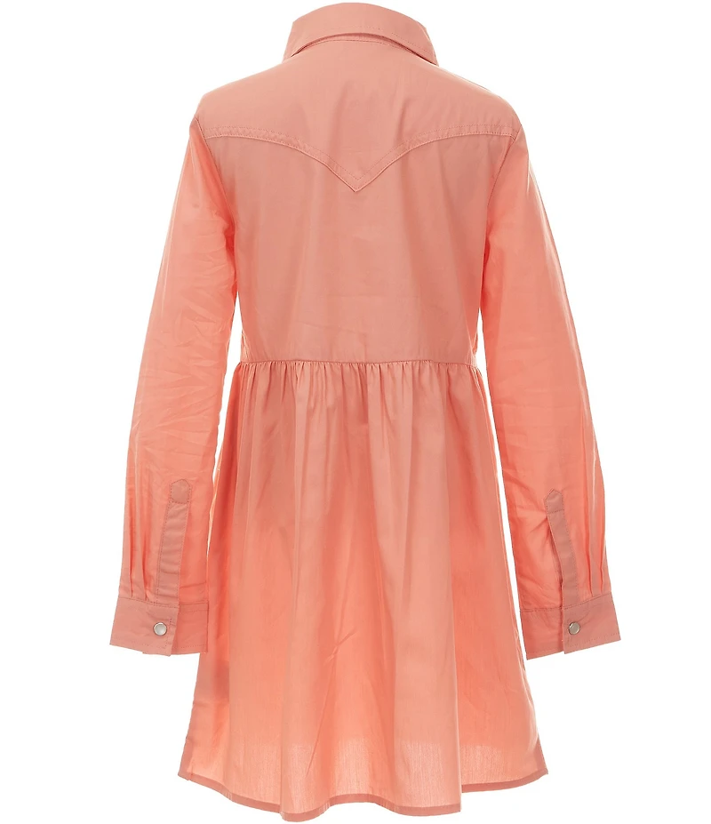 Wrangler® Big Girls Long-Sleeve Flap-Pocket Dress