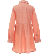 Wrangler® Big Girls Long-Sleeve Flap-Pocket Dress