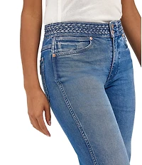 Wrangler Braided Waist Mid Rise Flare Leg Jeans