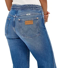 Wrangler Braided Waist Mid Rise Flare Leg Jeans