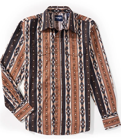 Wrangler® Checotah® Printed Long Sleeve Woven Shirt