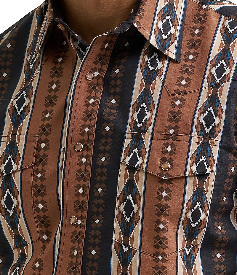 Wrangler® Checotah® Printed Long Sleeve Woven Shirt