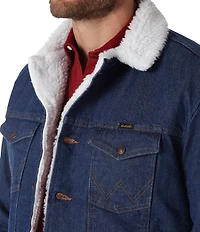 Wrangler® Faux Sherpa Lined Western Denim Jacket