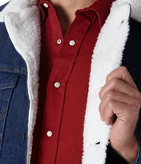 Wrangler® Faux Sherpa Lined Western Denim Jacket