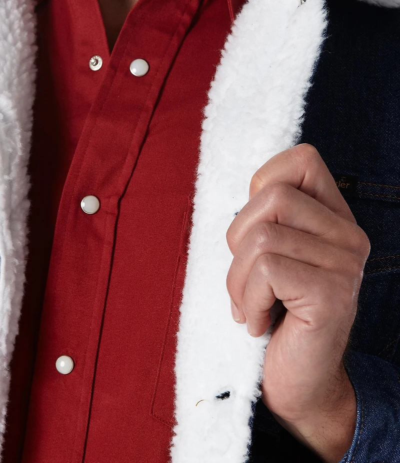 Wrangler® Faux Sherpa Lined Western Denim Jacket