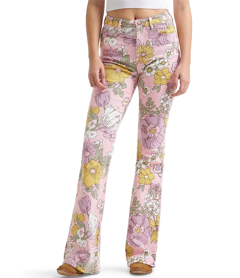 Wrangler Floral Printed High Rise Flare Leg Jeans