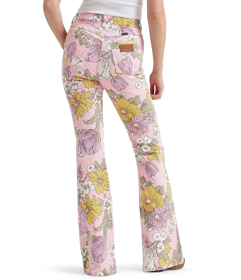 Wrangler Floral Printed High Rise Flare Leg Jeans