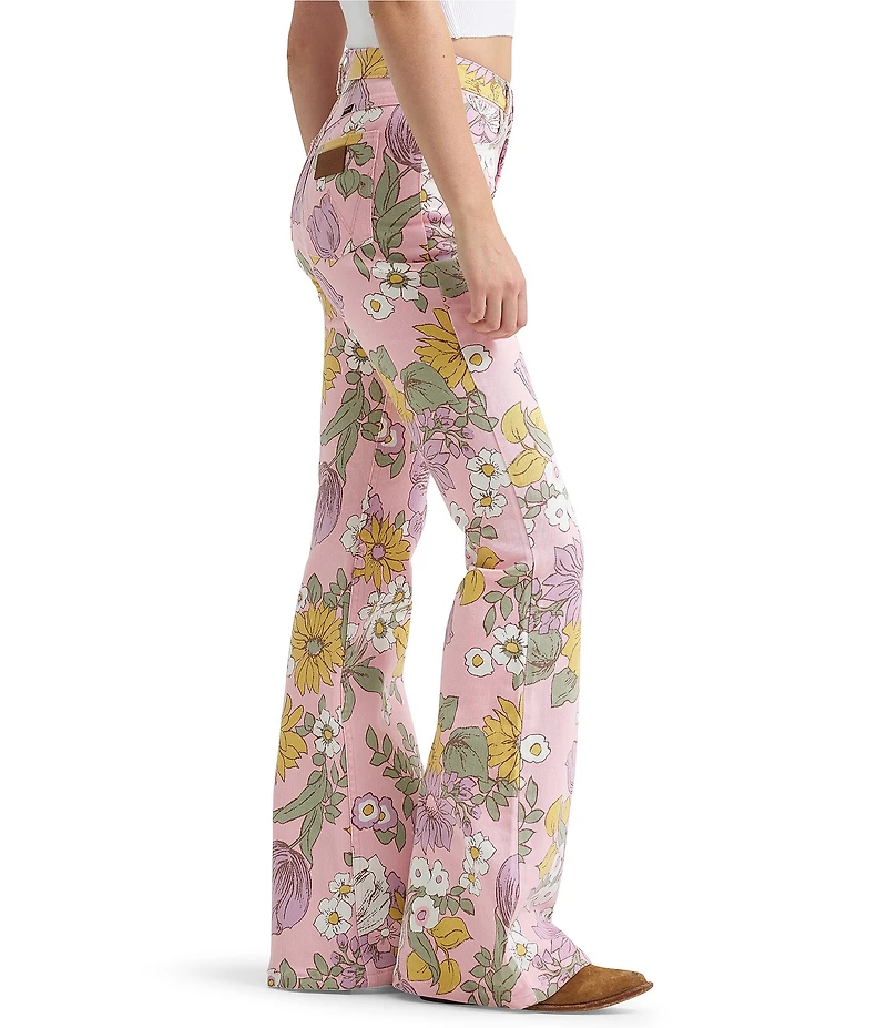 Wrangler Floral Printed High Rise Flare Leg Jeans