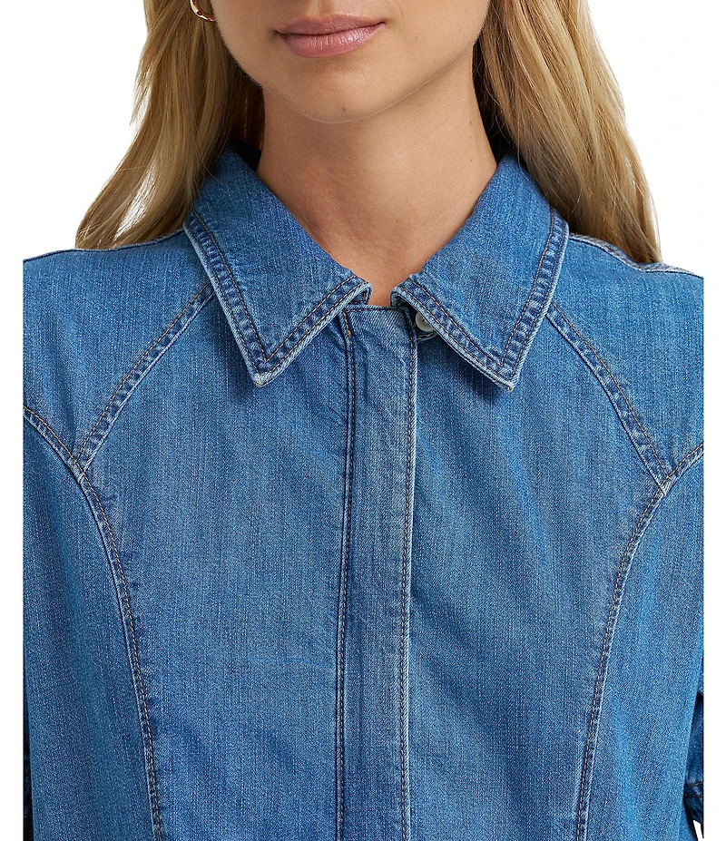 Wrangler Garage Point Collar Short Sleeve Denim Coverall