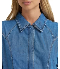 Wrangler Garage Point Collar Short Sleeve Denim Coverall