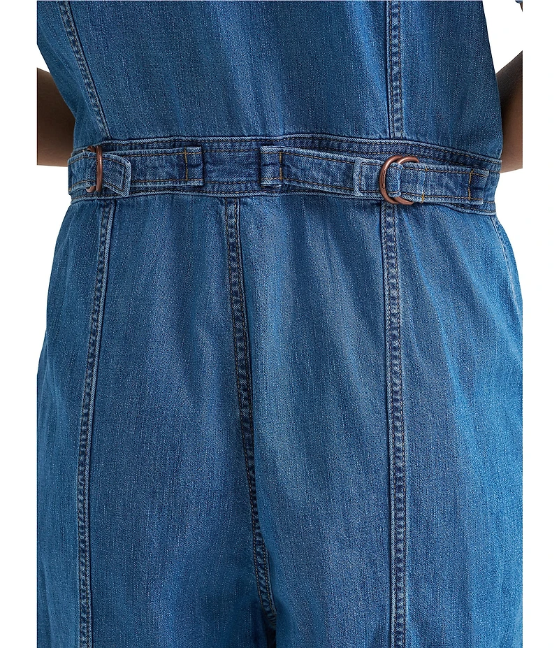 Wrangler Garage Point Collar Short Sleeve Denim Coverall