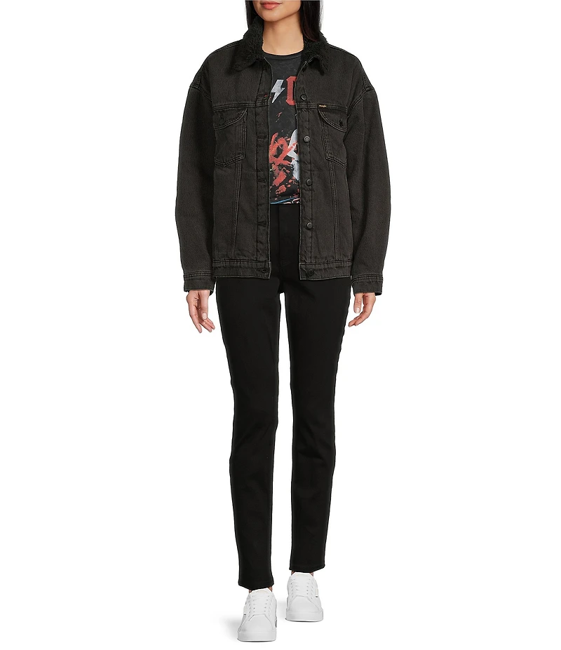 Wrangler® Girlfriend Denim Sherpa-Lined Jacket