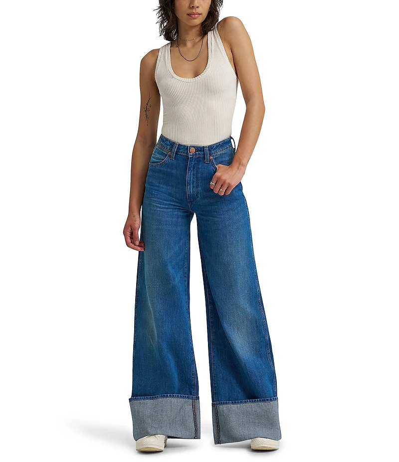 Wrangler® High Rise Cuffed Trouser Jeans