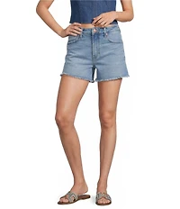 Wrangler® High Rise Frayed Denim Shorts