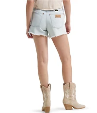 Wrangler® High Rise Frayed Denim Shorts