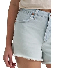 Wrangler® High Rise Frayed Denim Shorts