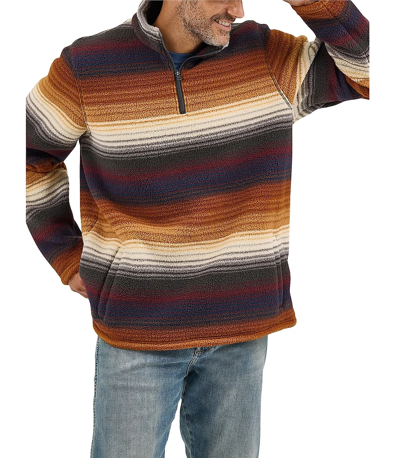 Wrangler® Horizontal-Striped Serape Print 1/4 Zip