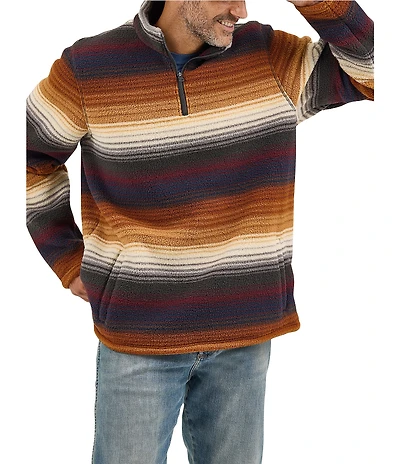 Wrangler® Horizontal-Striped Serape Print 1/4 Zip