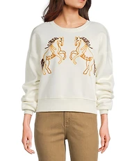 Wrangler® Horse Long Sleeve Fleece Sweatshirt