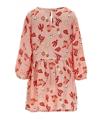Wrangler® Little Girls Long Sleeve Ruffled-Yoke Dress