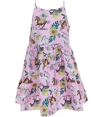 Wrangler® Little Girls Sleeveless Horse-Printed Dress