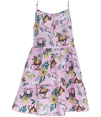 Wrangler® Little Girls Sleeveless Horse-Printed Dress