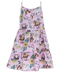 Wrangler® Little Girls Sleeveless Horse-Printed Dress