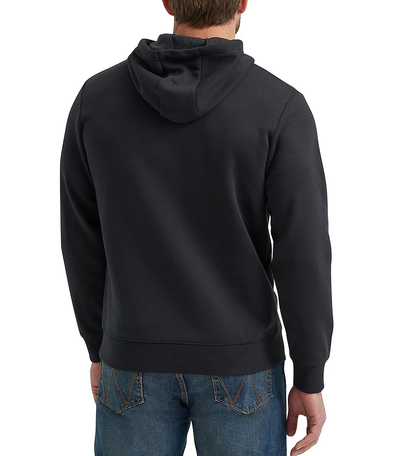 Wrangler® Logo-Detailed Long Sleeve Fleece Hoodie