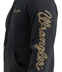 Wrangler® Logo-Detailed Long Sleeve Fleece Hoodie