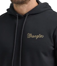 Wrangler® Logo-Detailed Long Sleeve Fleece Hoodie