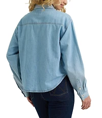 Wrangler® Long Sleeve Boxy Denim Shirt