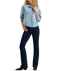 Wrangler® Long Sleeve Boxy Denim Shirt