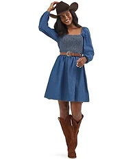 Wrangler® Long Sleeve Denim Mini Dress