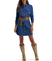 Wrangler® Long Sleeve Denim Shirt Dress