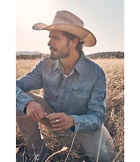Wrangler® Long Sleeve Denim Western Shirt