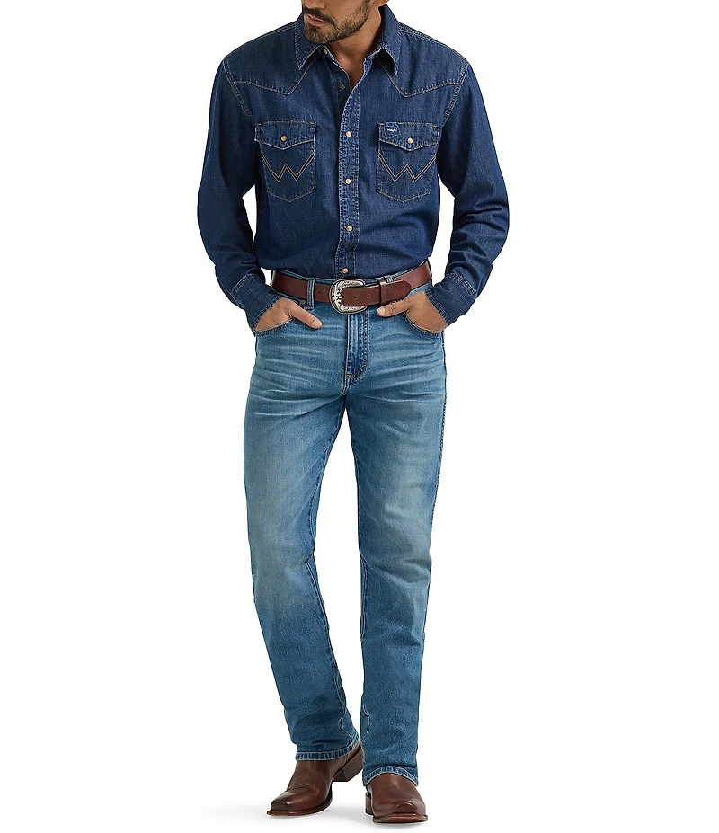 Wrangler® Long Sleeve Denim Western Shirt