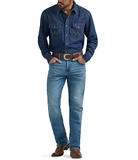 Wrangler® Long Sleeve Denim Western Shirt