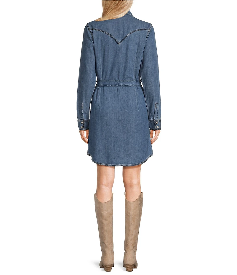 Wrangler® Long Sleeve Denim Western Shirtdress