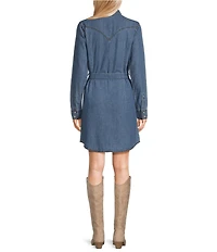 Wrangler® Long Sleeve Denim Western Shirtdress