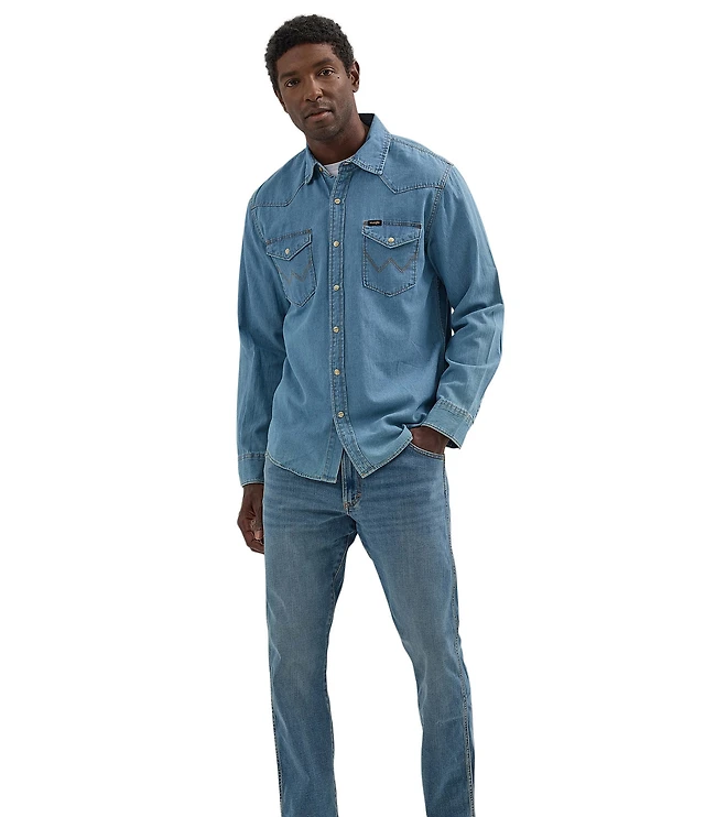 Wrangler Long Sleeve Iconic Cowboy Washed Denim Shirt at Hamilton Place in  Chattanooga, TN