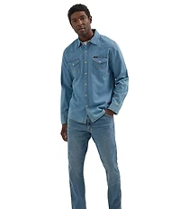 Wrangler® Long Sleeve Iconic Cowboy Washed Denim Shirt