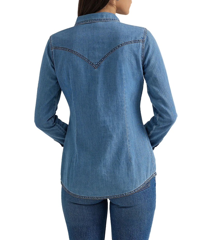 Wrangler® Long Sleeve Snap Front Western Shirt
