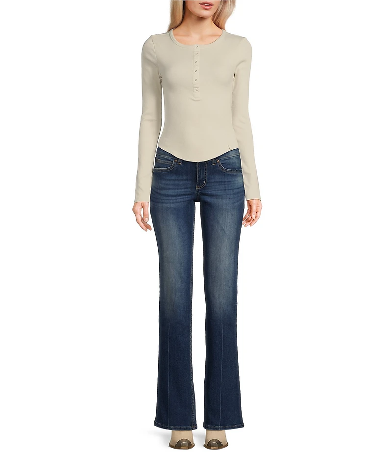 Wrangler® Mid Rise Bootcut Dark Jeans