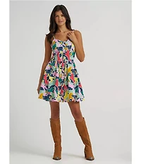 Wrangler® Miniature Horses Printed Sleeveless Fit-and-Flare Dress