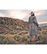 Wrangler® Notch Collar Long Sleeve Belted Denim Trench